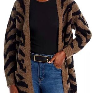 Aqua Brown and Black Patterned Women's Sweater